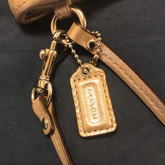 EUC Gold Shimmery Coach Wristlet - Picture 7 of 7